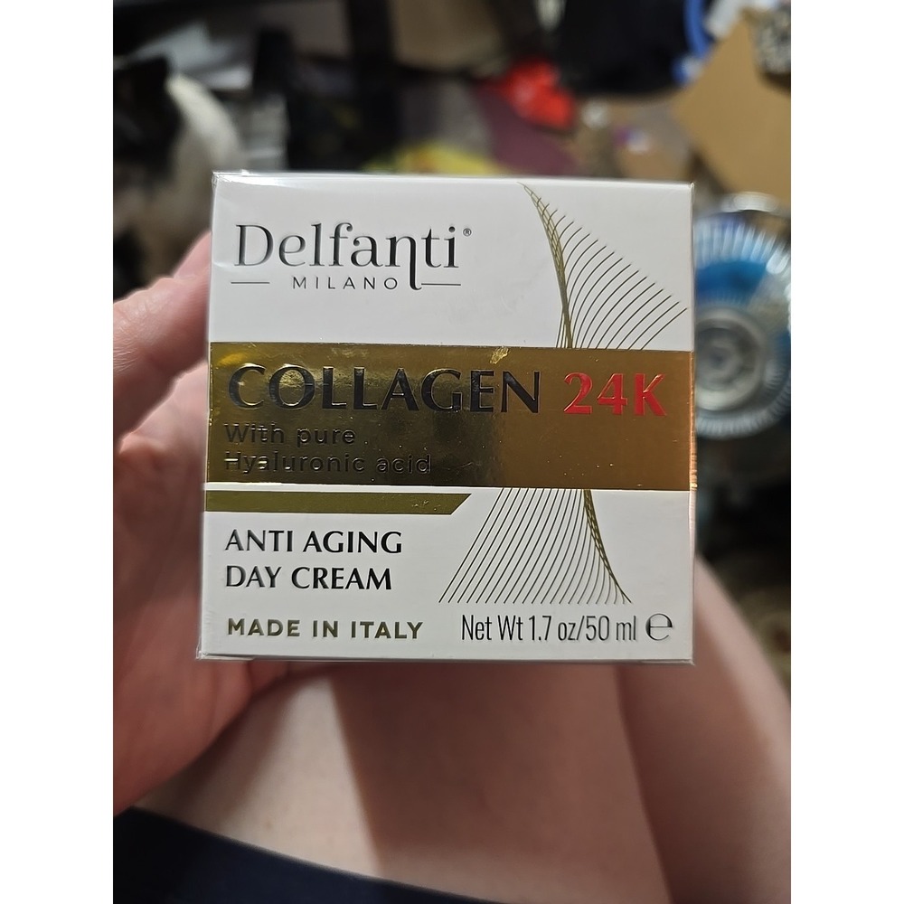 Delfanti Milano Collagen 24K Anti-Aging Day Cream Pure Hyaluronic Acid 1.7 oz